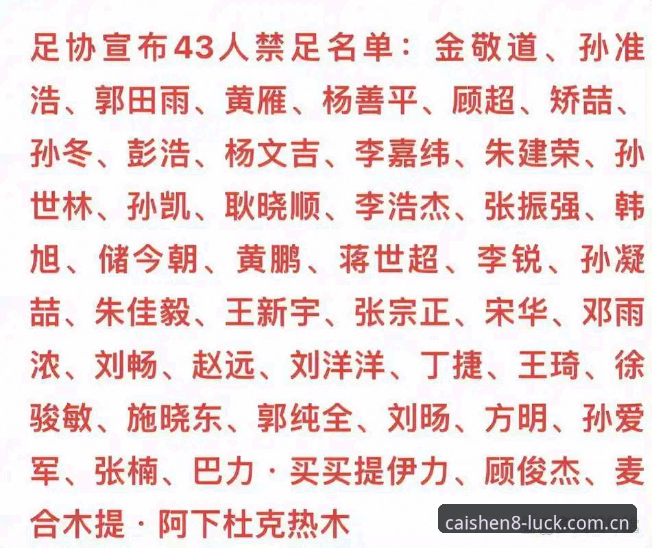 财神8平台快速入口 中国足协第三批禁足名单深度评测:从行业乱象看财神8平台用户如何理性观赛